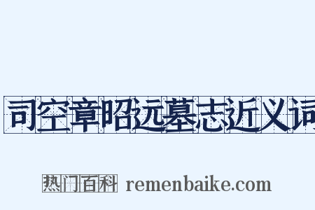 司空章昭远墓志近义词是什么意思的图片